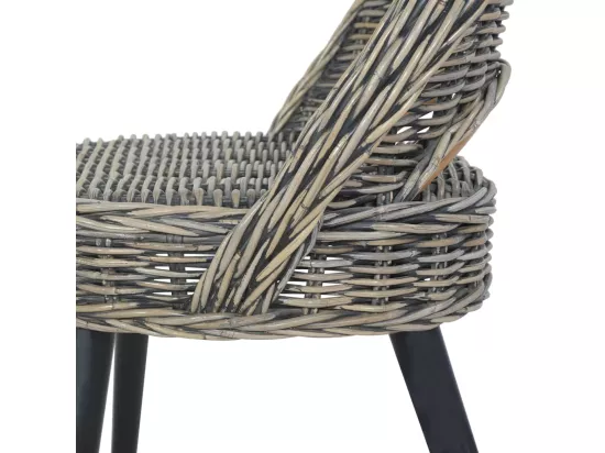 Fauteuil-fauteuil Kubu Rotin Noir