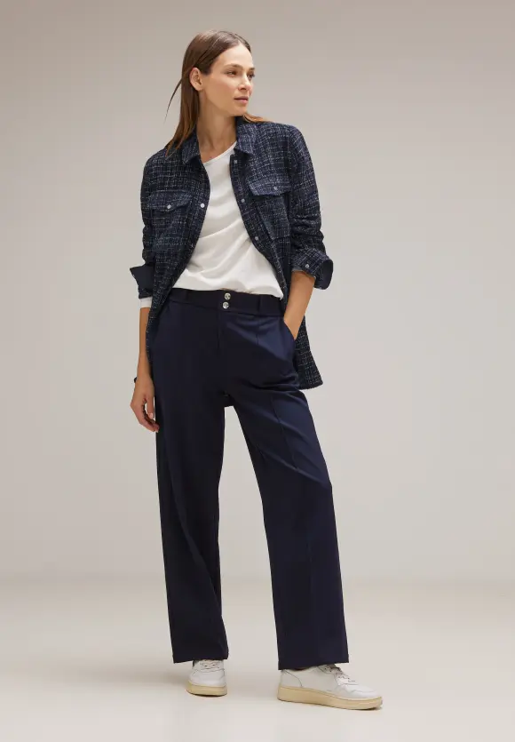 Bouclé Overshirt - deep blue