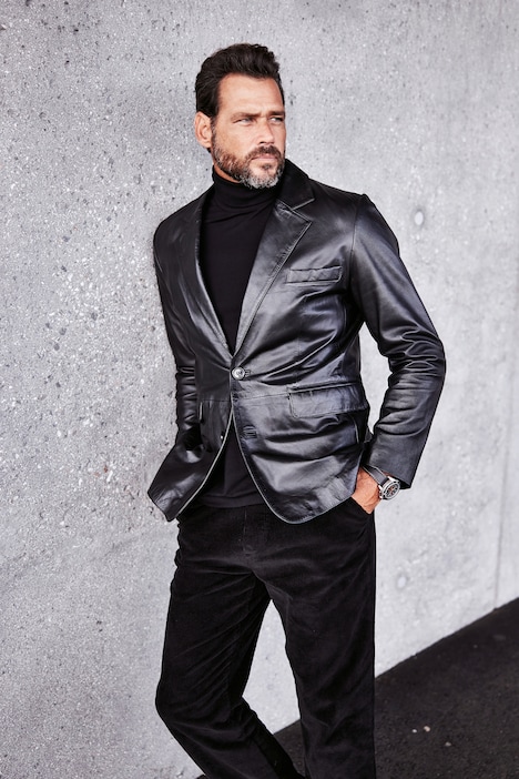 Blazer, Leder, weiches Lammnappa-Leder