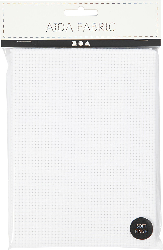 Aidastof - Str. 50X50 CM - 35 Tern Pr. 10 CM - Hvid - 1 Stk