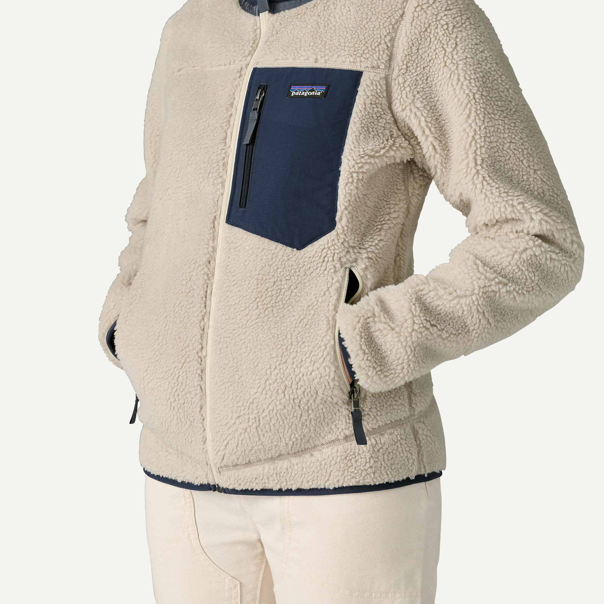 Classic Retro-X Jacket Dame Natural w/New Navy