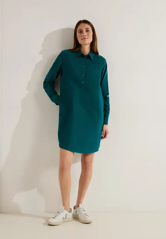Babycord Kleid - deep lake green