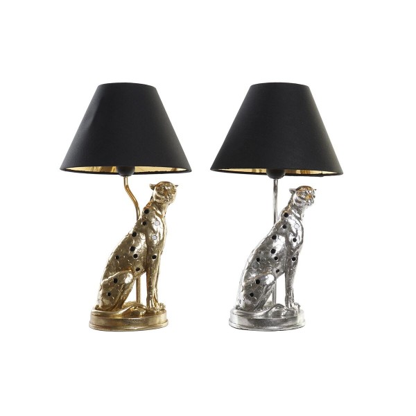 Lampe de bureau argenté noir doré colonial 220 v 50 w (26 x 26 x 46 cm) (2 unités)