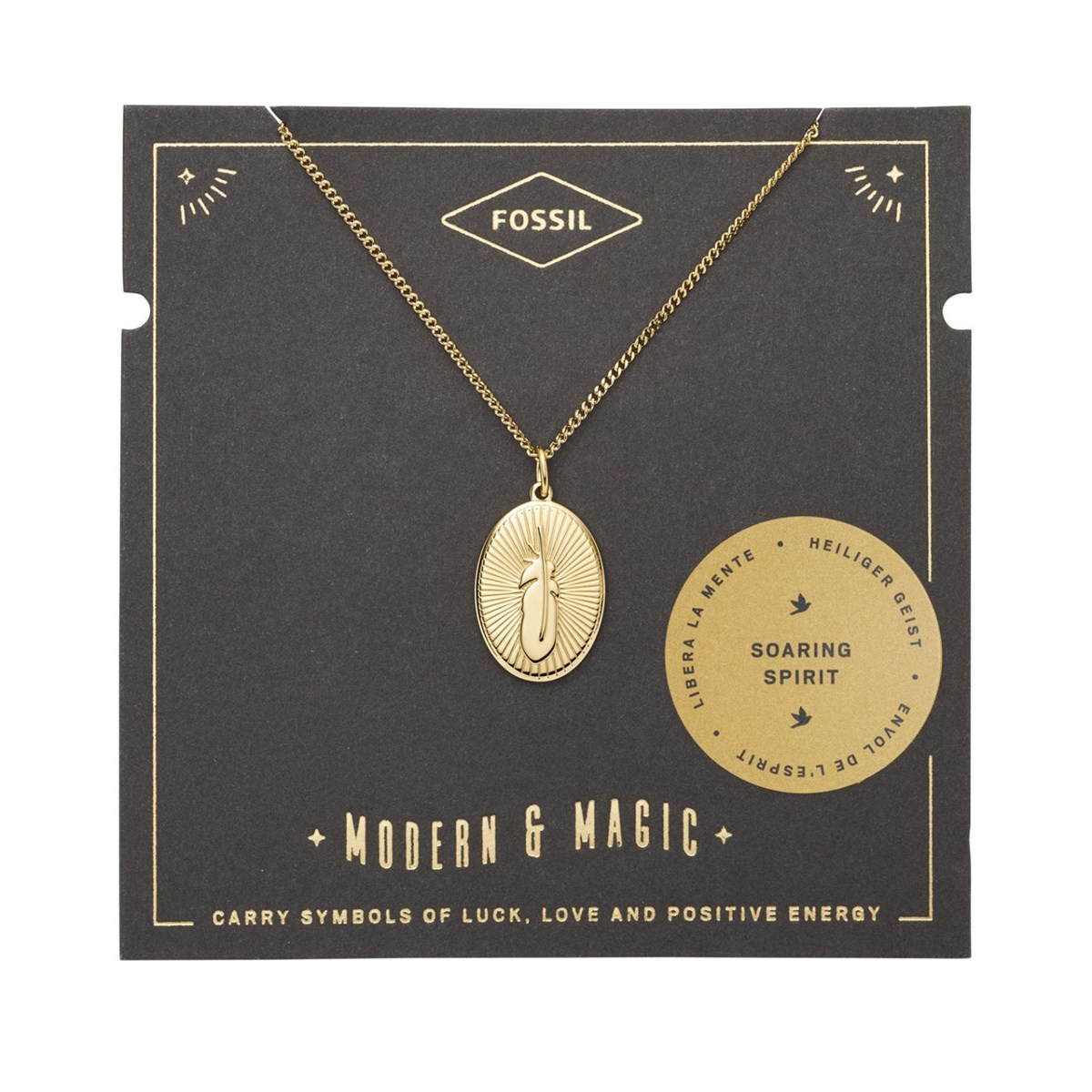 Collier Fossil Modern et Magic Plume