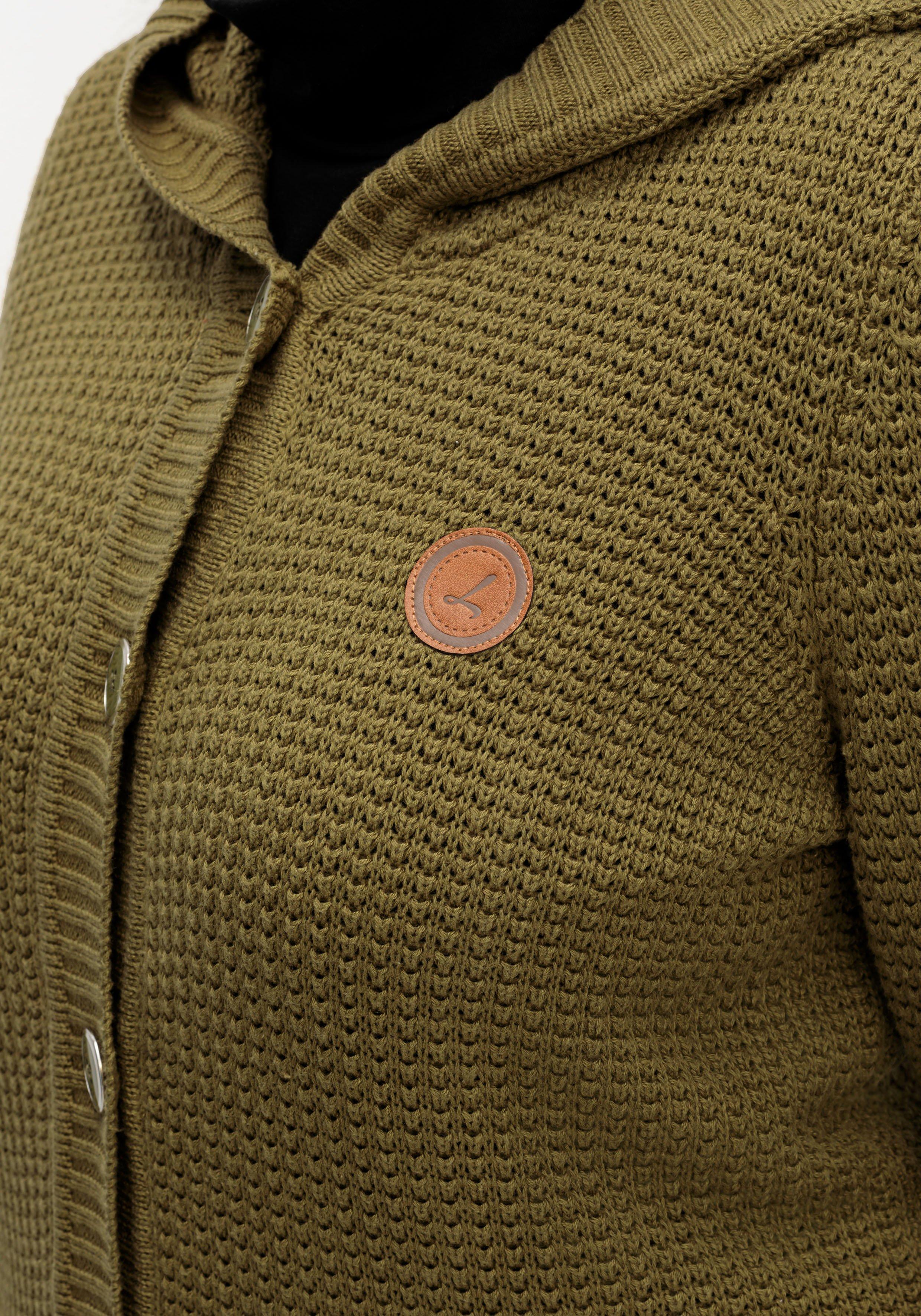 Strickjacke mit Kapuze, in Longform