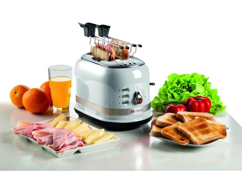 Ariete Toaster MODERNA Weiss Klassischer Toaster mit Klemmen