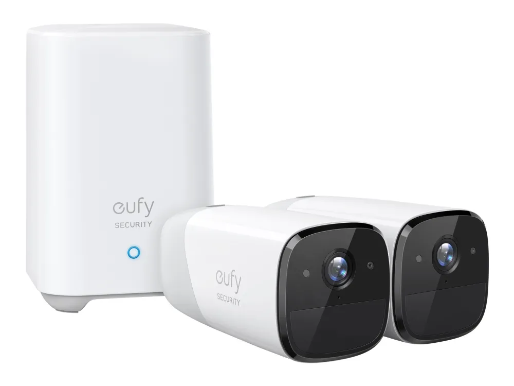 Eufy eufyCam 2 Pro - Netværksovervågningskamera - udendørs, indendørs - vejrbestandig - farve (Dag/nat) - audio - trådløs - WiFi - med Eufy HomeBase 2 (pakke med 3)