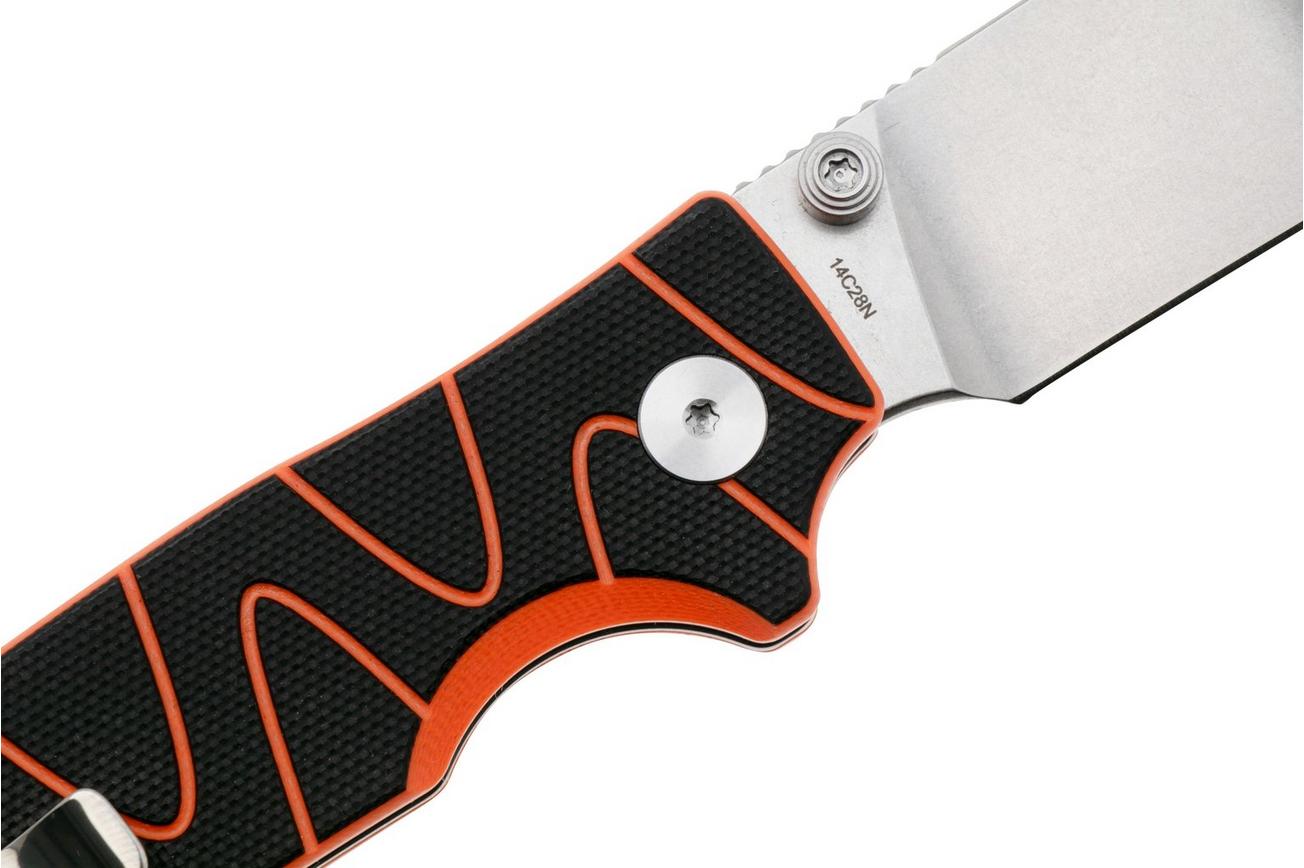 QSP Knife Kali QS159-D1 Stonewashed 14C28N Black Orange G10, zakmes, Keanu Alfaro design