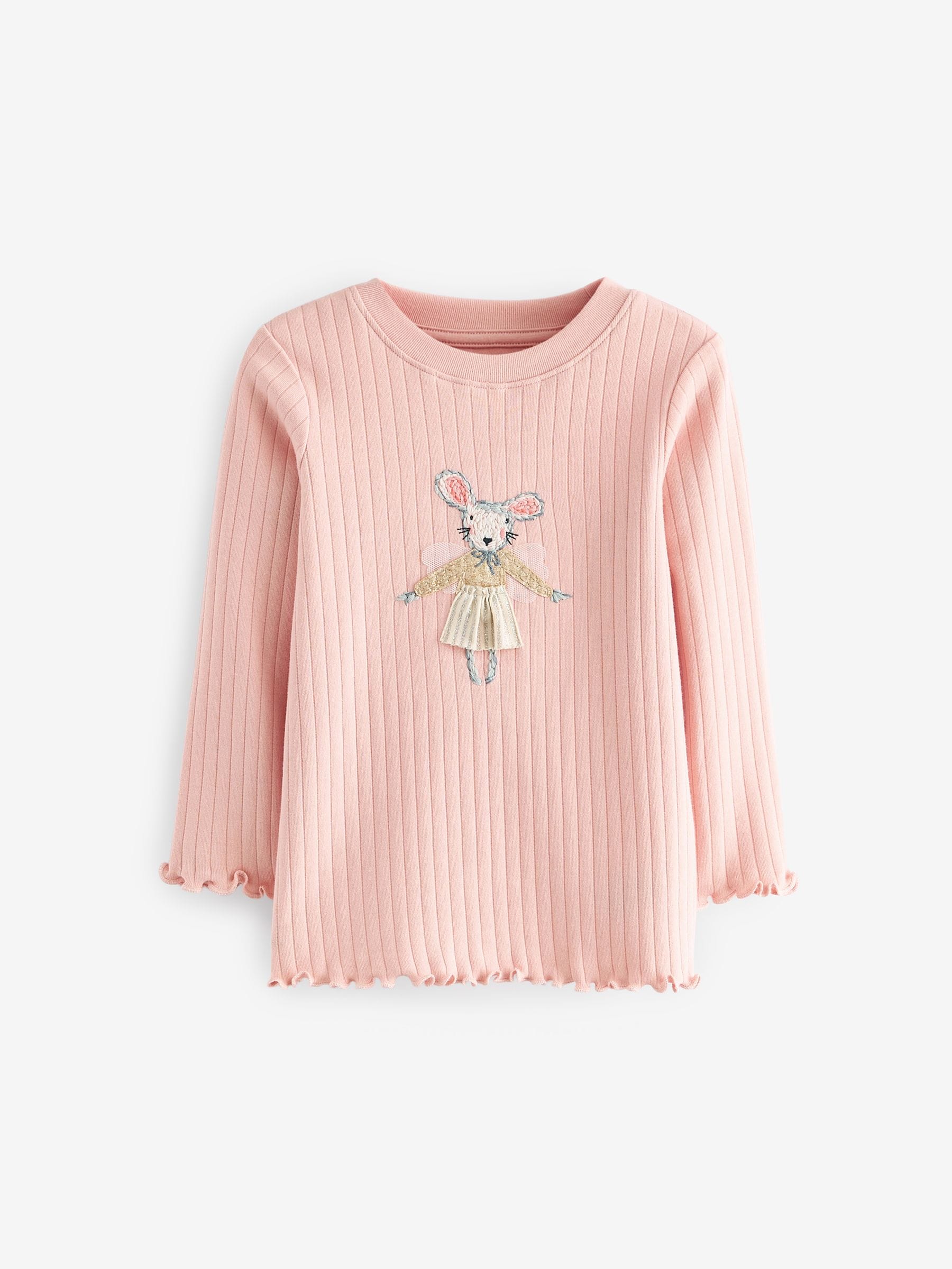 Roze/blauw met muis - Verpakking van 2 pyjama's met geweven broek (9 mnd - 10 jr)