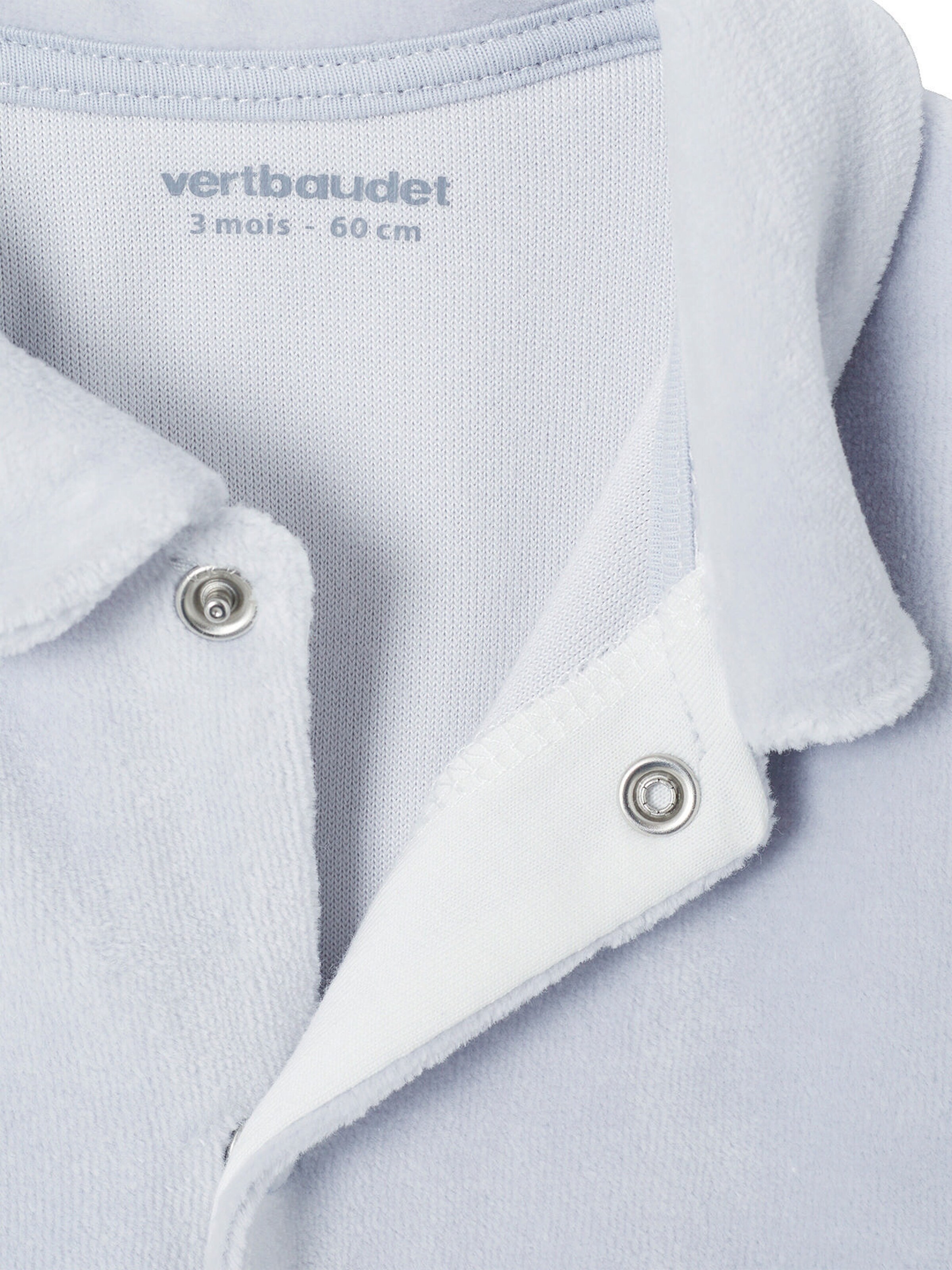 Vertbaudet 2er-Pack Baby Samtstrampler mit Bio-Baumwolle hellblau