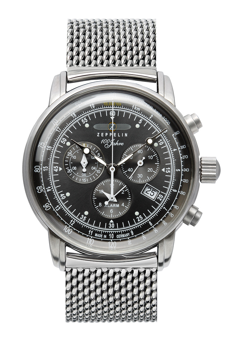 Zeppelin 100 Jahre Alarmchronograph Schwarz 7680M-2