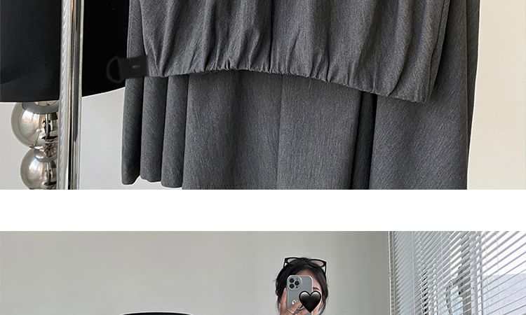 Aestering - Maxi A-lijn rok met elastische taille en effen kleur voor zwangerschap