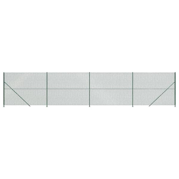 vidaXL Kjettinggjerde med flens grønn 1,6x10 m