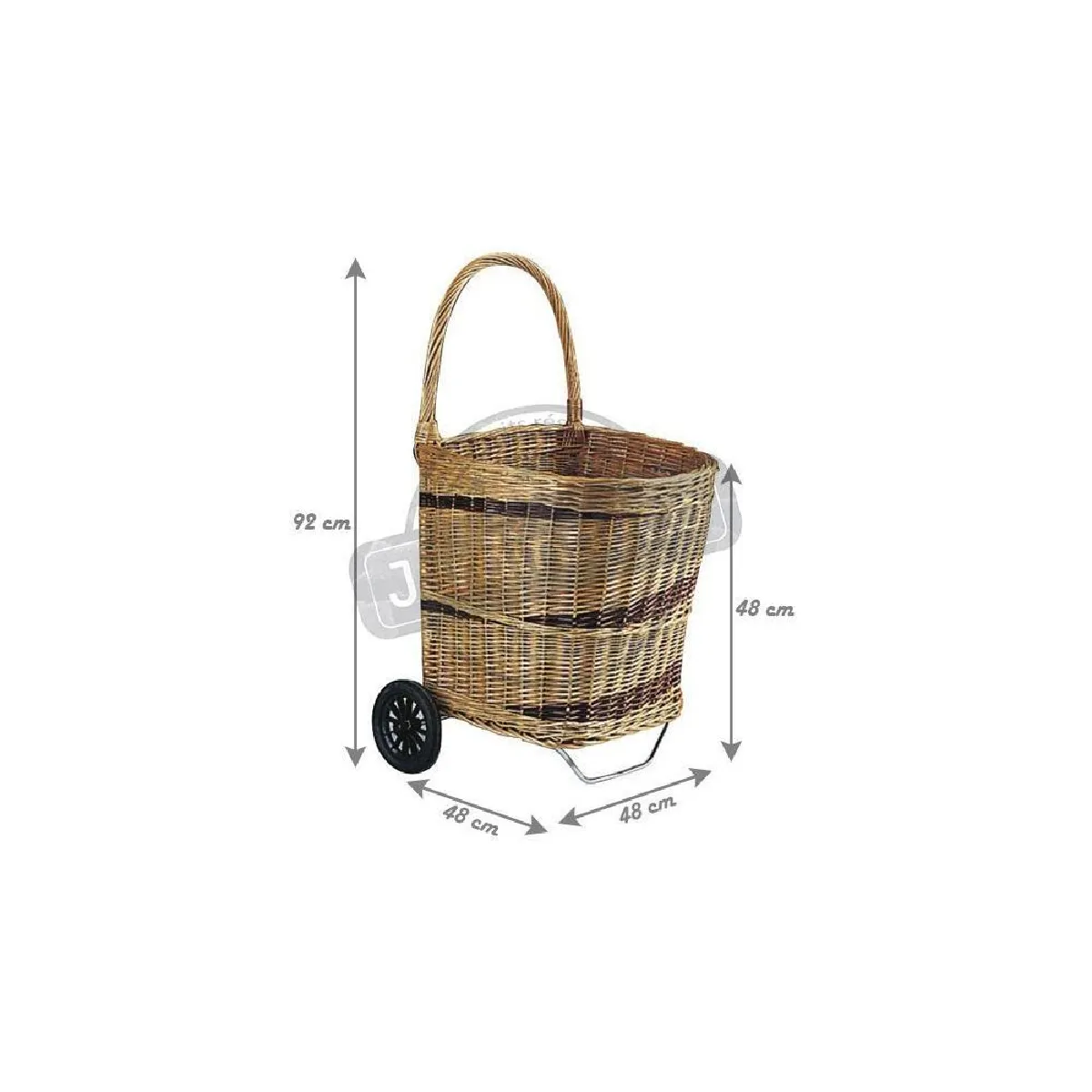 Aubry Gaspard Chariot à bûches en osier - Naturel