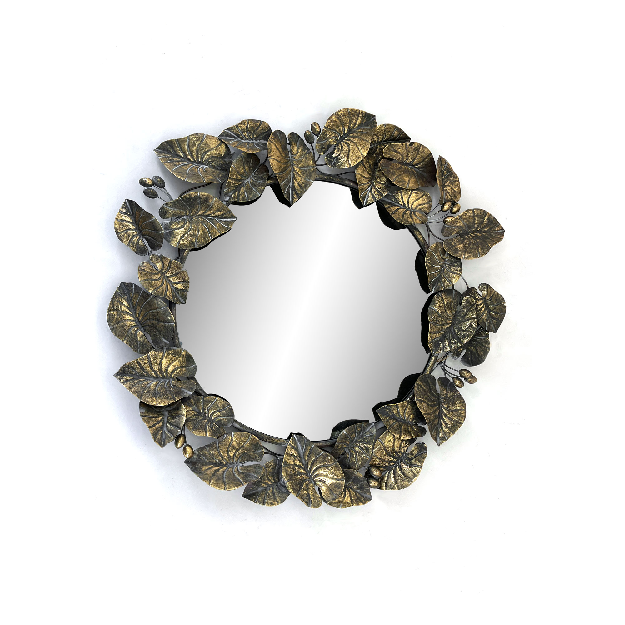 Wandspiegel 'Efeutute', antik gold, H 91 cm, B 86 cm von fischer's lagerhaus
