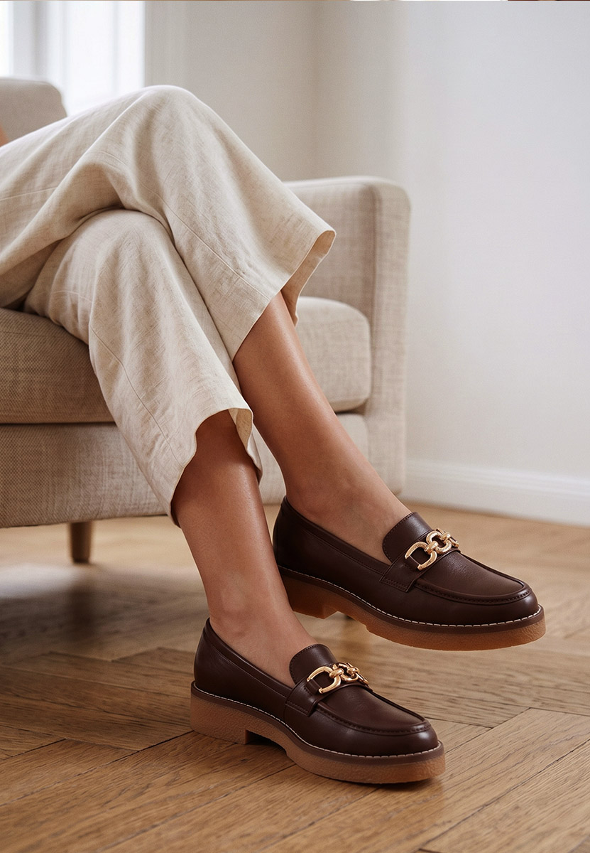 Mocassins femme bruns Calisteia