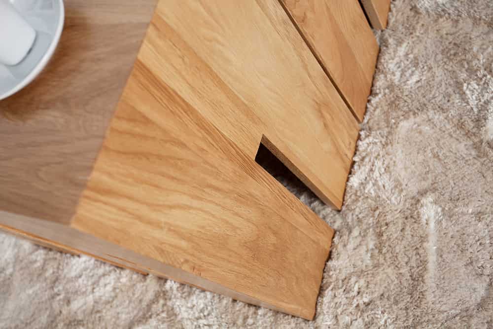 Design Beistelltisch CASTLE 45cm natur Wildeiche Massivholz geölt Sitzhocker