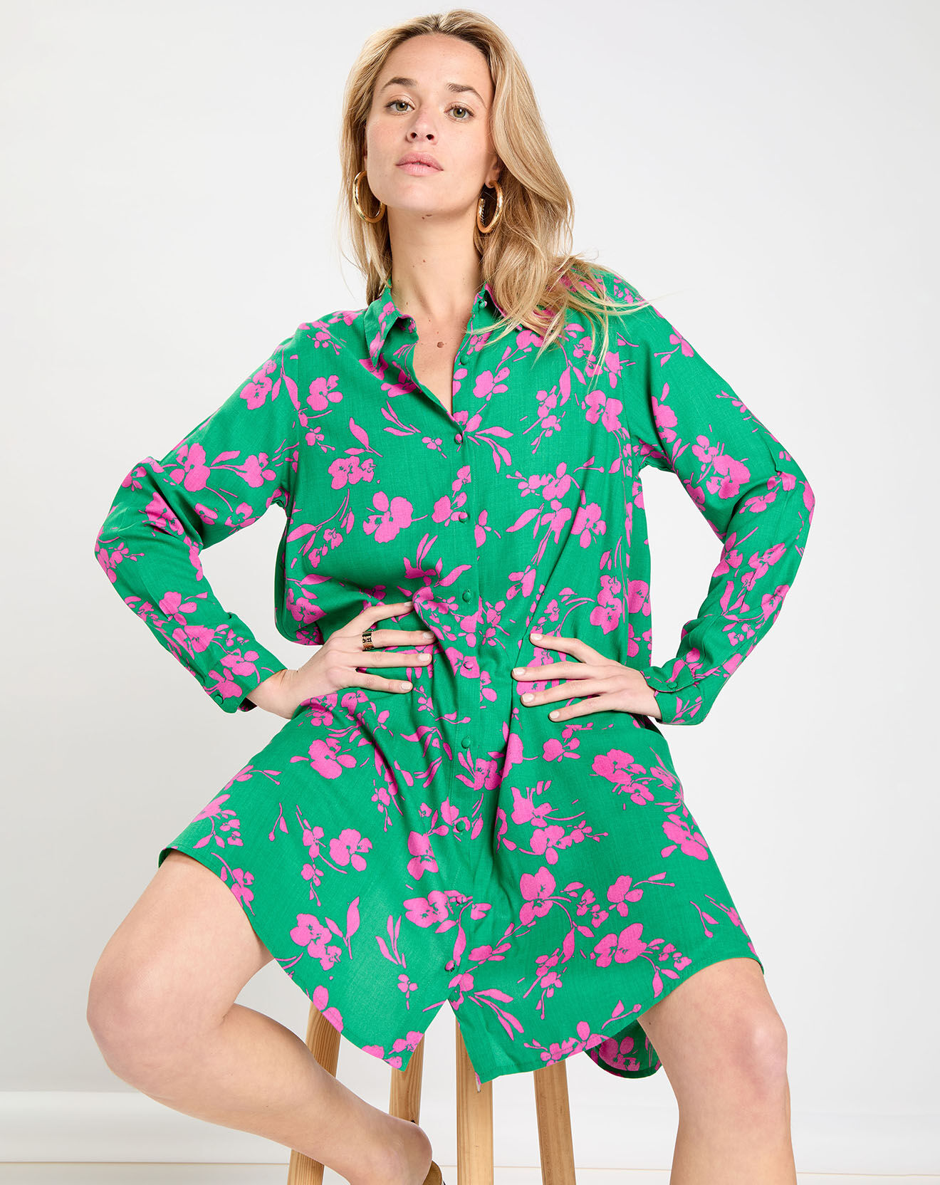La Petite Etoile Robe Kari vert/fuschia