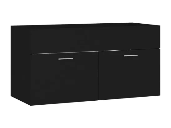 Armoire d'évier Noir 90x38,5x46 cm Bois d’ingénierie