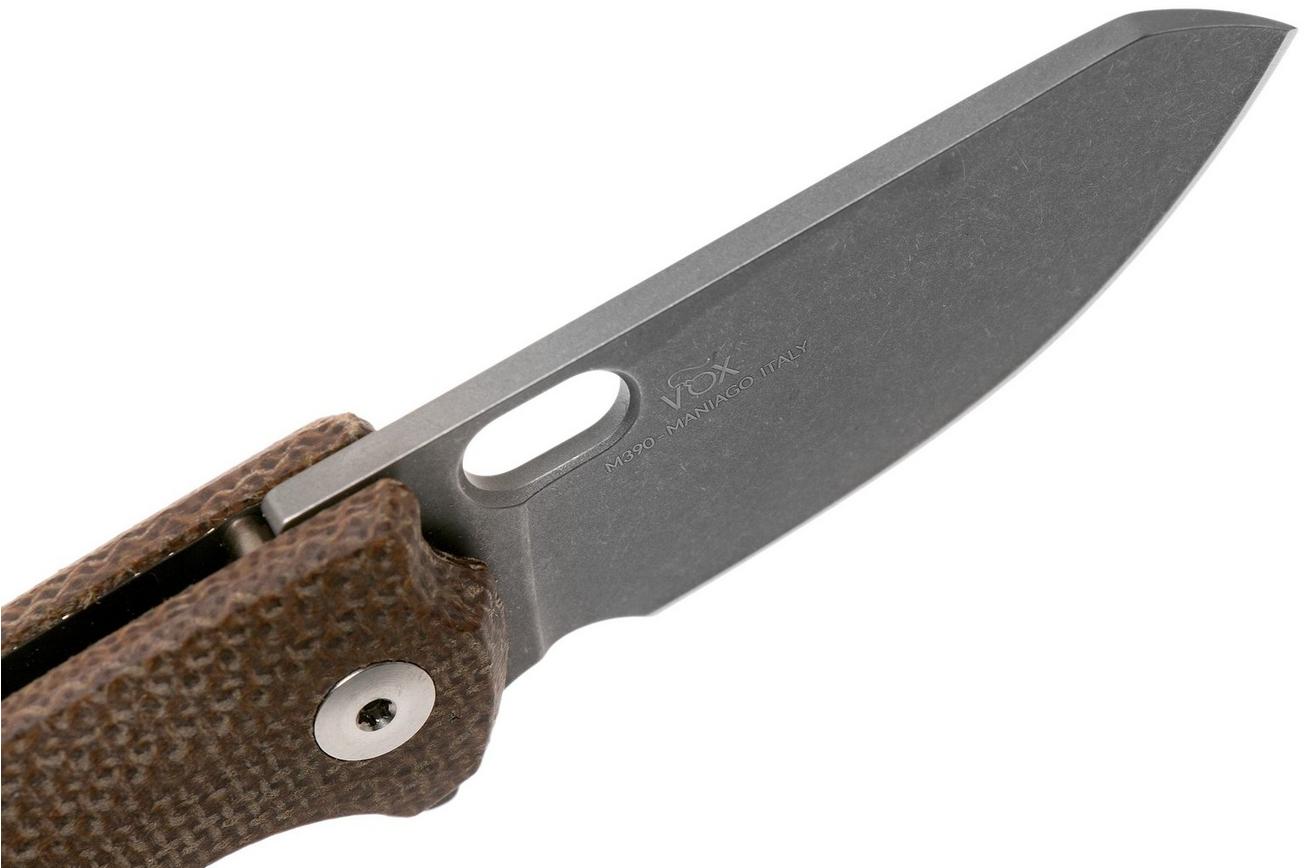 Fox Baby Core FX-608MC Natural Canvas Micarta zakmes, Jesper Voxnaes design
