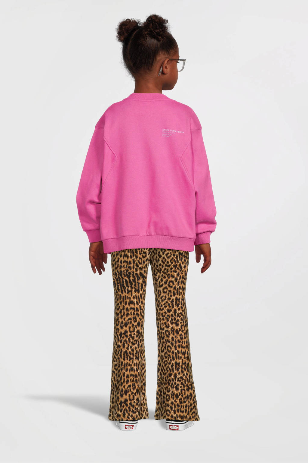 NAME IT bootcut broek NKFNUNI met panterprint bruin/zwart