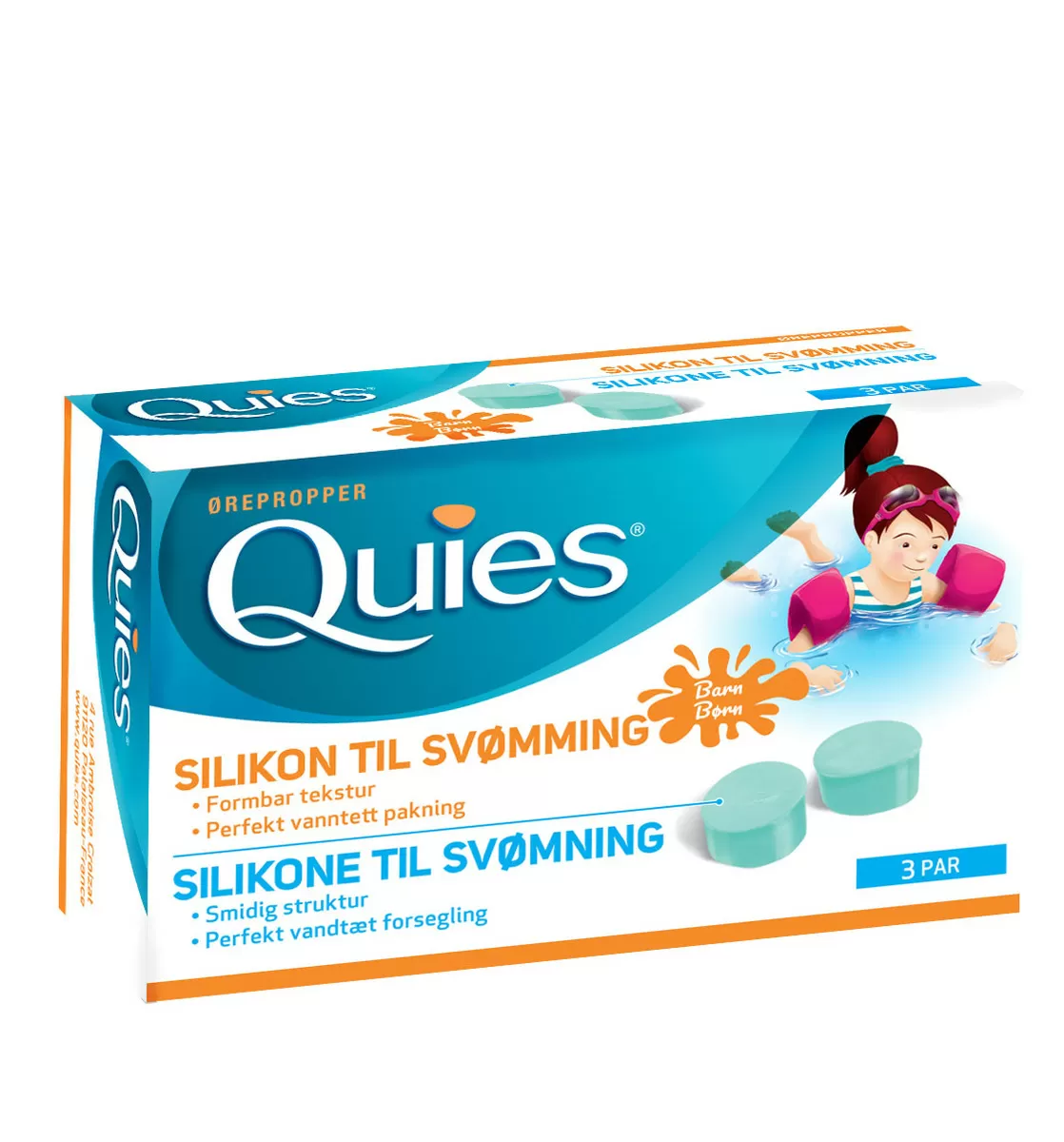Quies Ørepropper Silikone, kids - 3 par