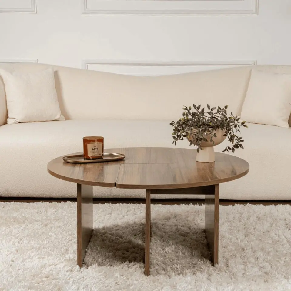 CALICOSY - Set van 2 salontafels MOIRA - 90x90x41 cm