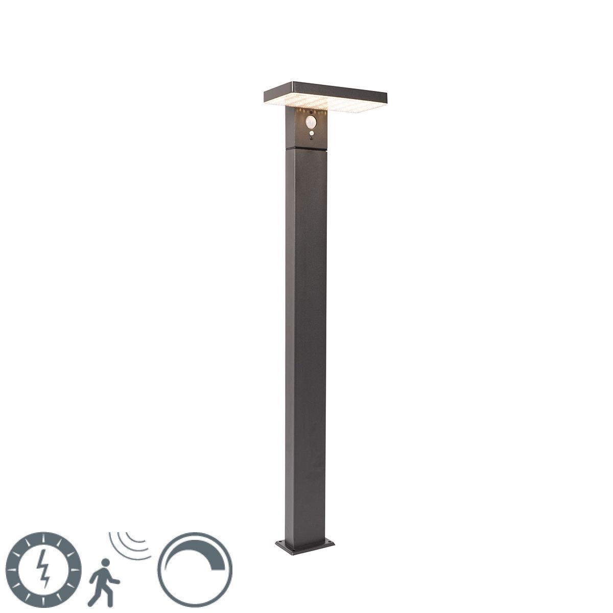 Staande buitenpaal donkergrijs 80 cm incl. LED en dimlicht op solar - Sunnie
