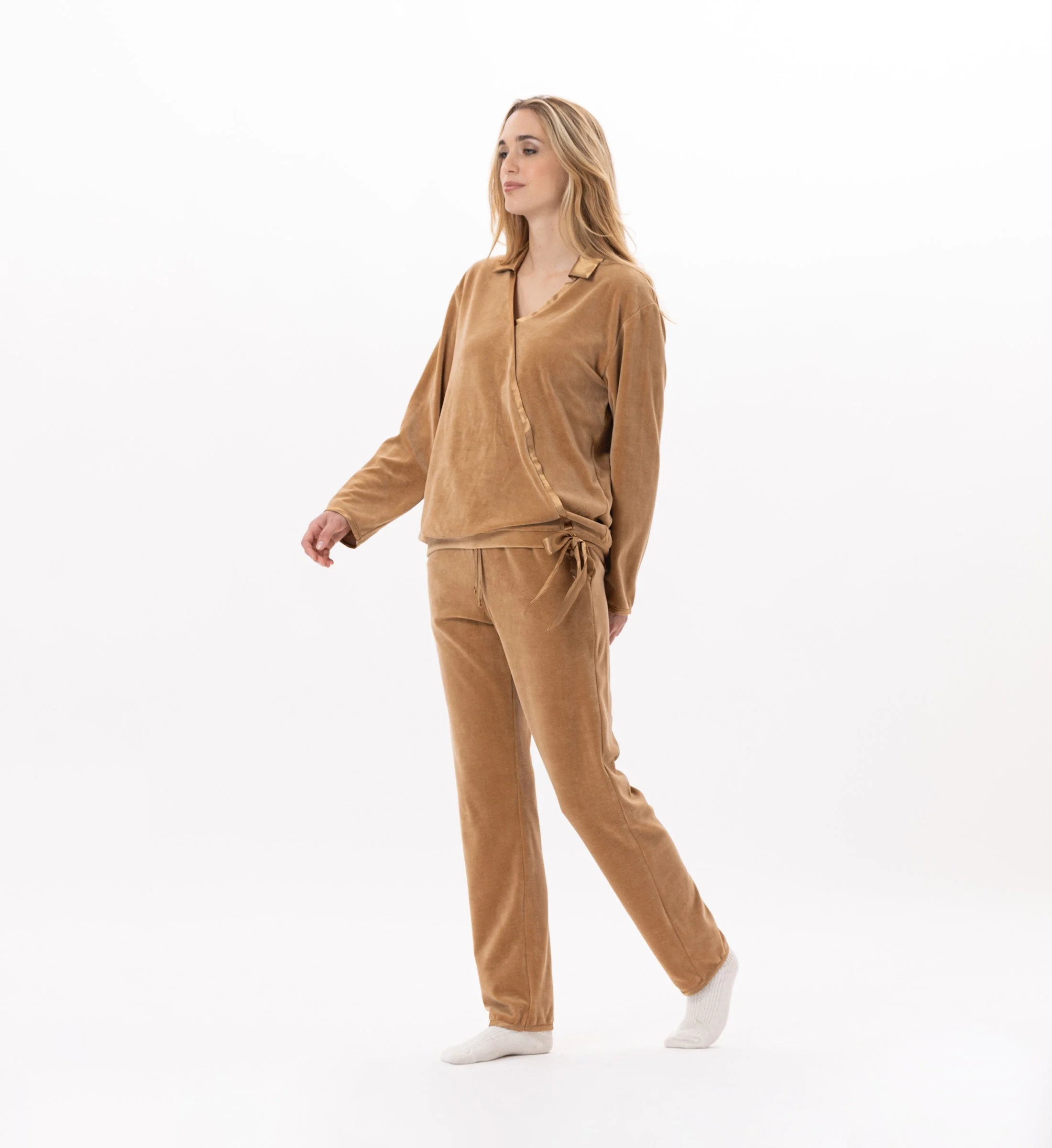 VELVET 830 - Sweat en velours | Doré