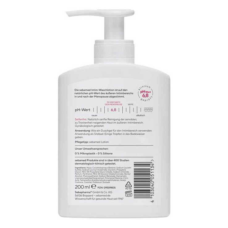 Sebamed Intim Waschlotion pH 6,8 für d.Frau ab 50, 200 ml