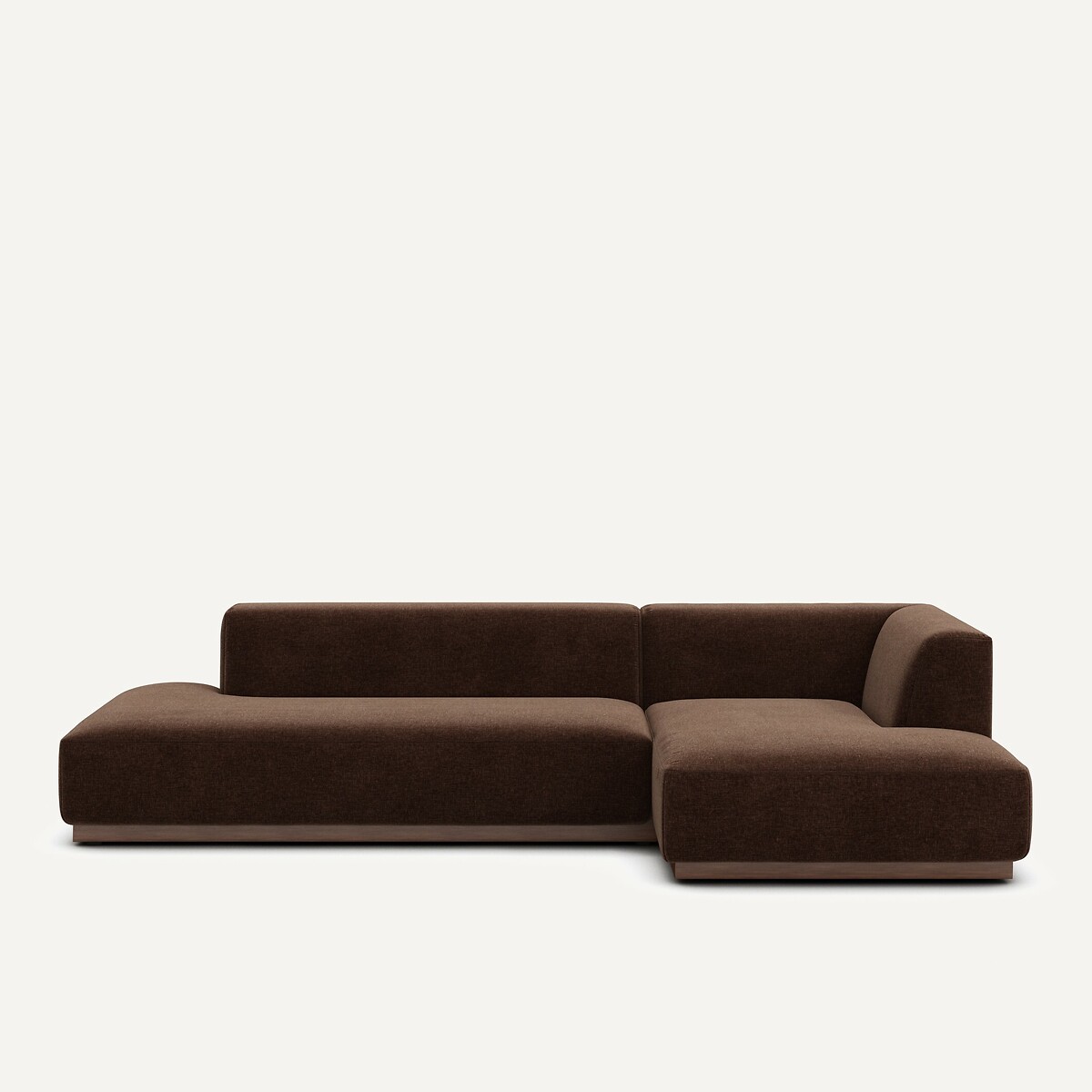 AM.PM<br>Sofá de canto direito tamanho XL em veludo chenille, Jacopo