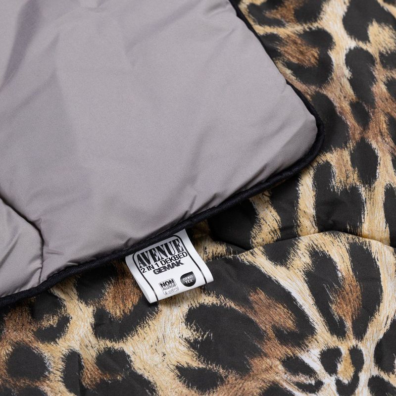 Avenue - Hoesloos Dekbed - Panter Luipaard/Taupe Grijs - 200x200 cm - Anti-allergisch