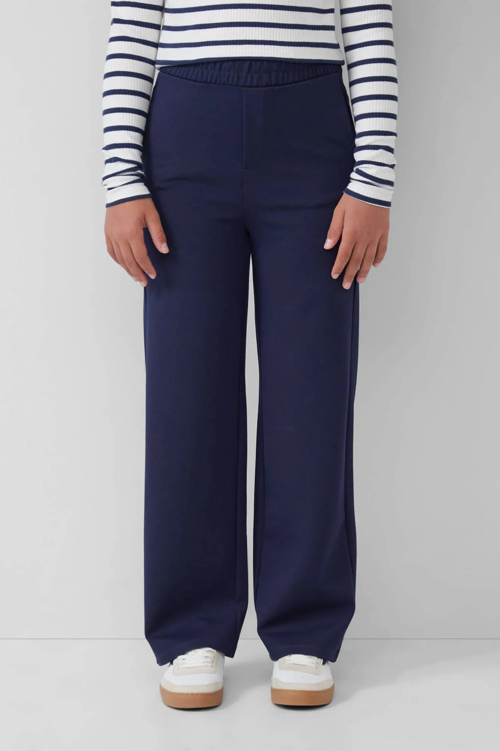 s.Oliver wide leg casual broek donkerblauw