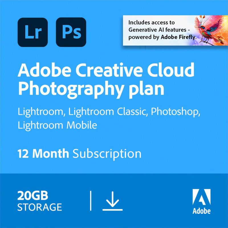 Adobe - Photography Plan - 1 Jaar - 1 Gebruiker - 1 TB Cloud Opslag