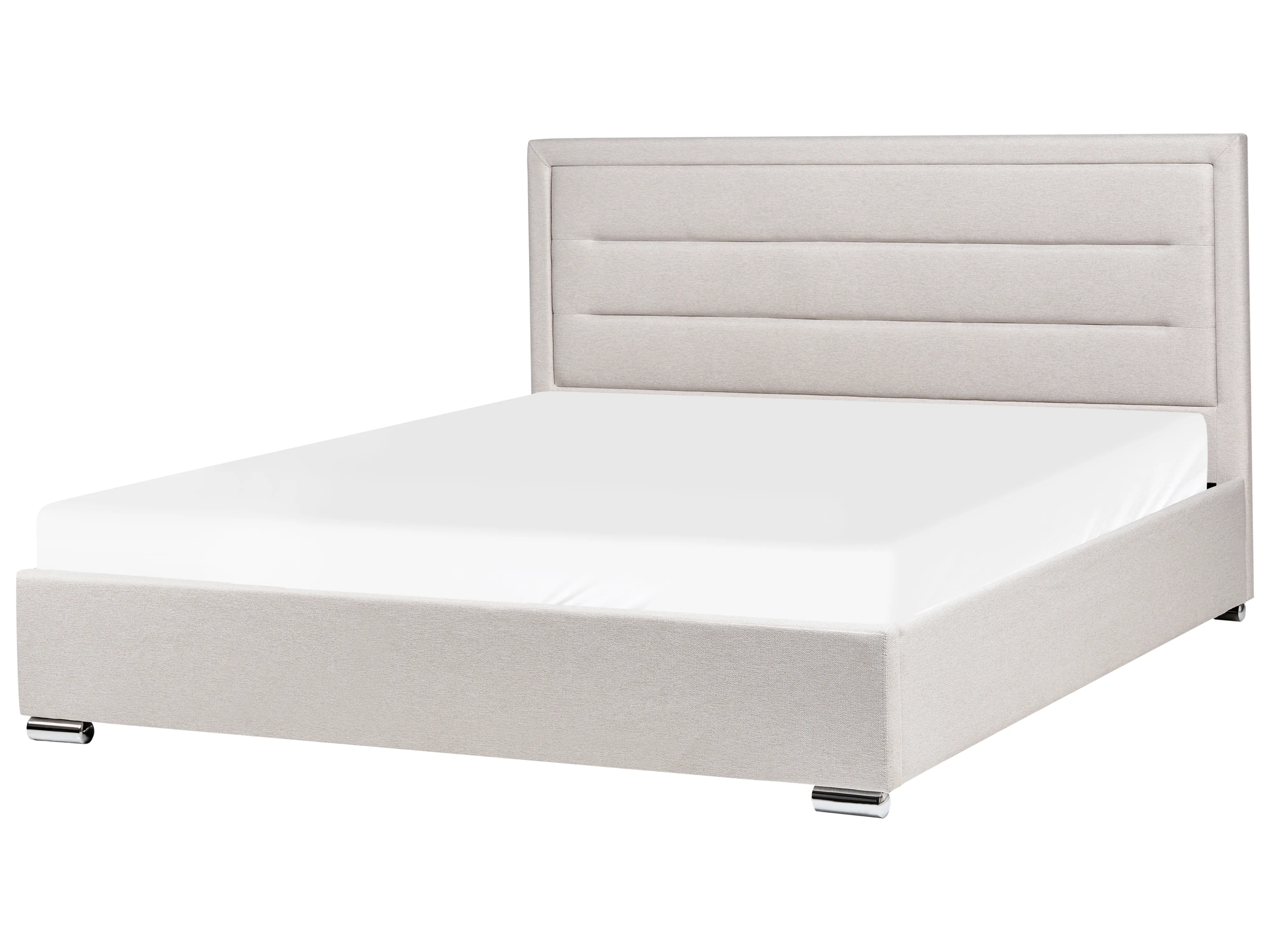 Bed met opbergruimte Stof ROUEN 180 x 200 cm Lichtbeige