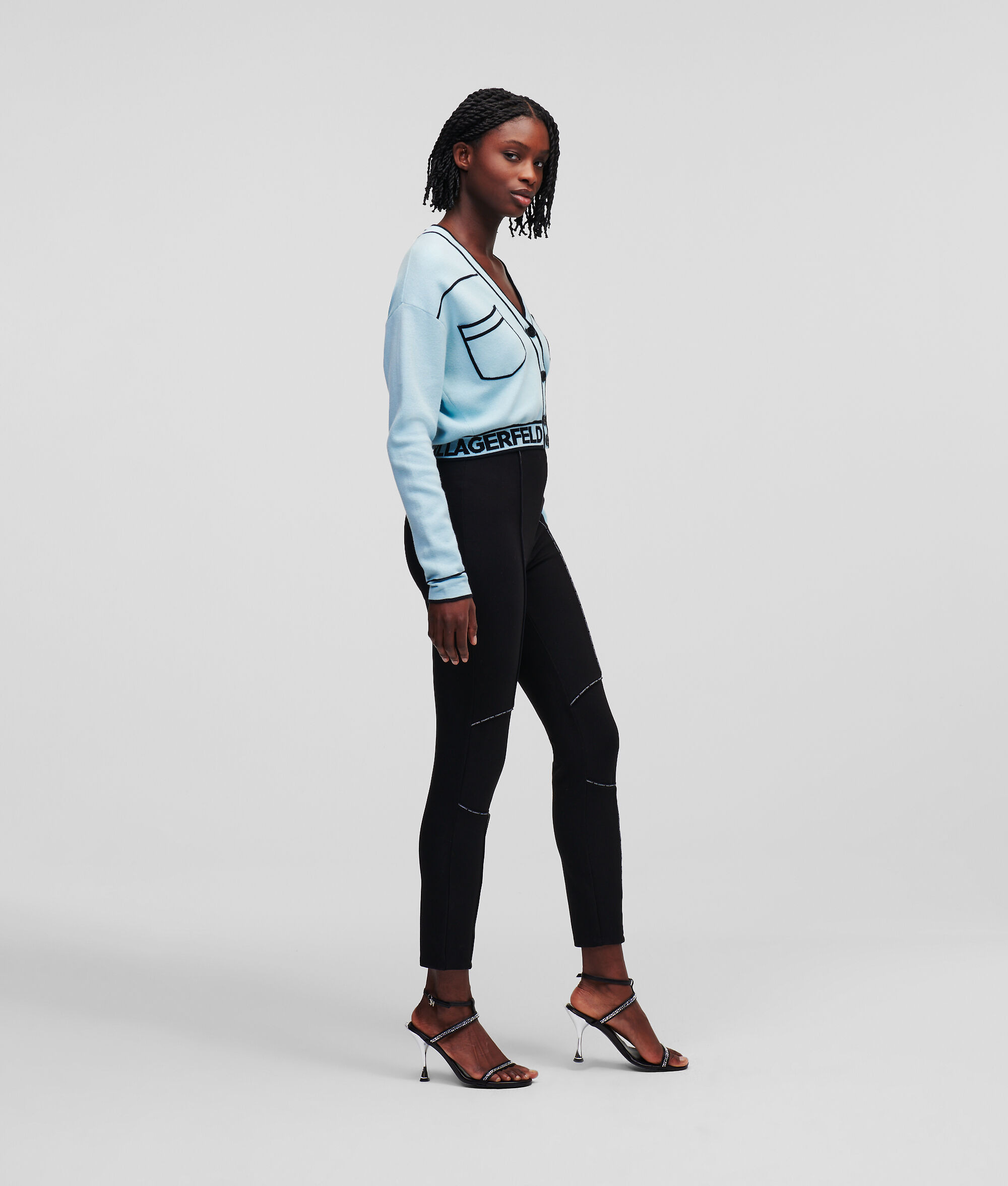 CARDIGAN CROPPED AVEC LOGO KARL