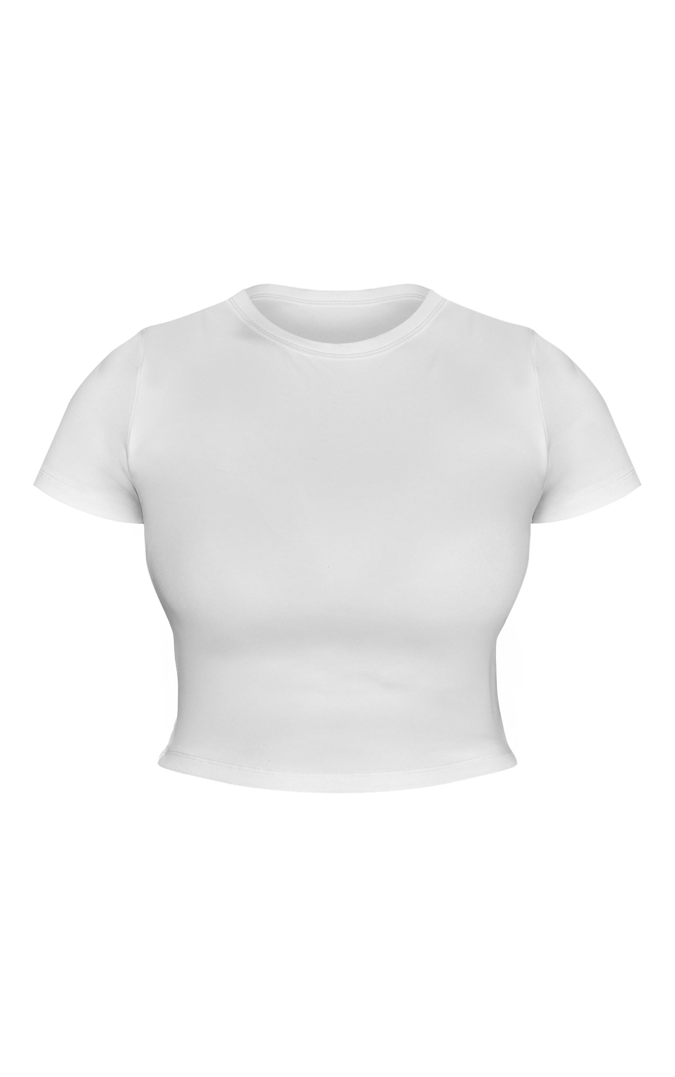 Blanc T-shirt Shape À Manches Courtes Sculptant Avec Soutien-gorge Intégré