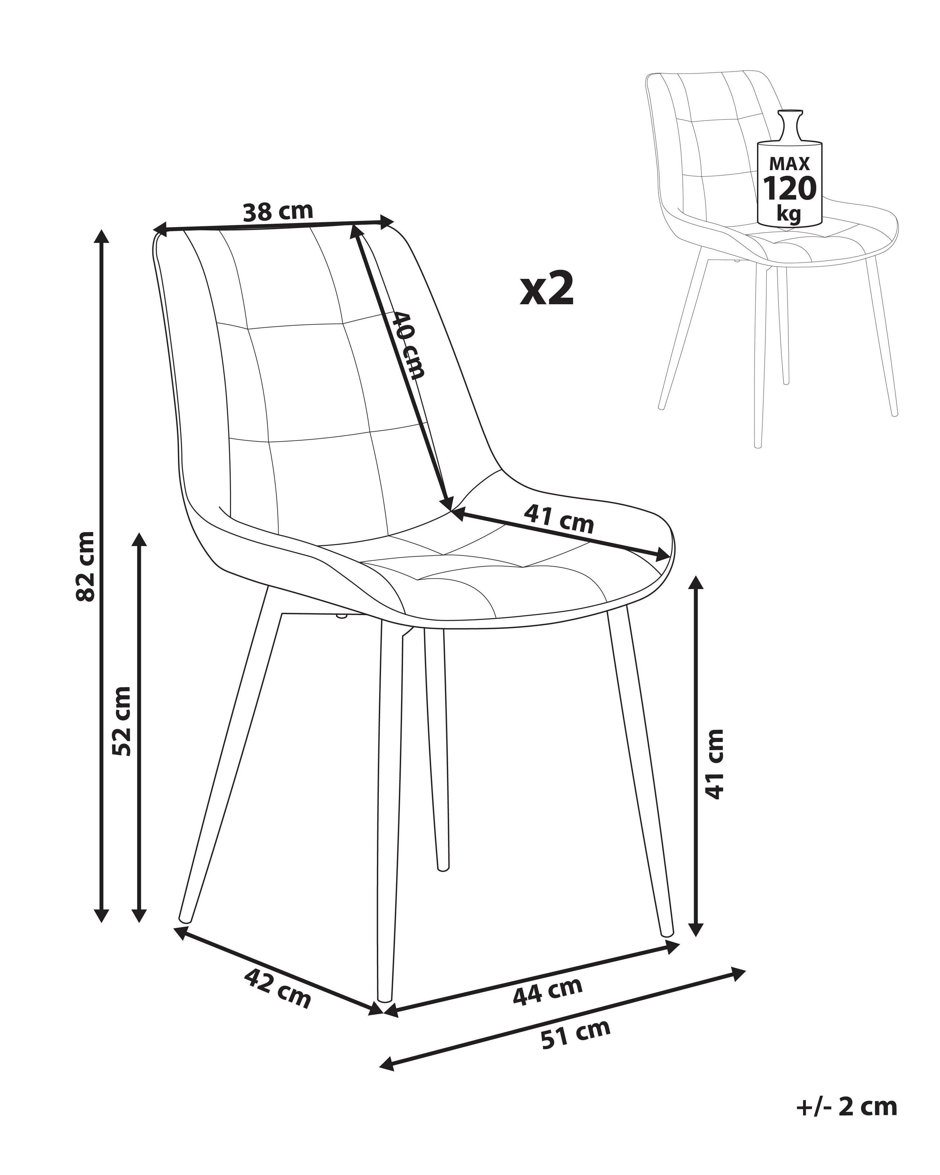 Set van 2 eetkamerstoelen MELROSE II Kunstleer Donkerbruin