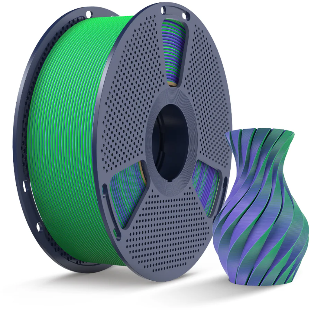 SUNLU  PLA Matte Dual Color Green Purple, 1,75 mm / 1000 g    Zweifarbige PLA Eleganz mit mattem Finish in Green Purple