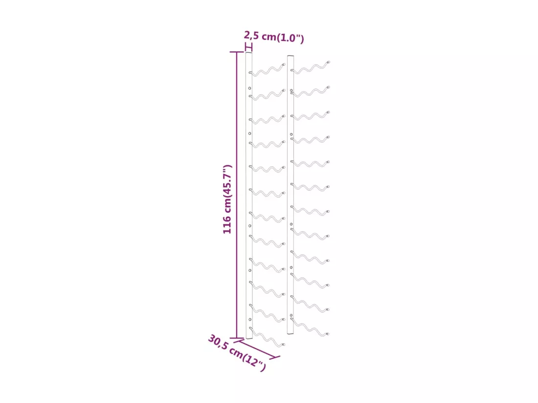 Casier à vin mural pour 36 bouteilles 2 pcs Blanc Fer