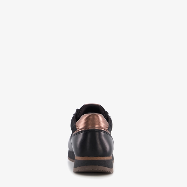 Tamaris dames sneakers zwart met metallic details
