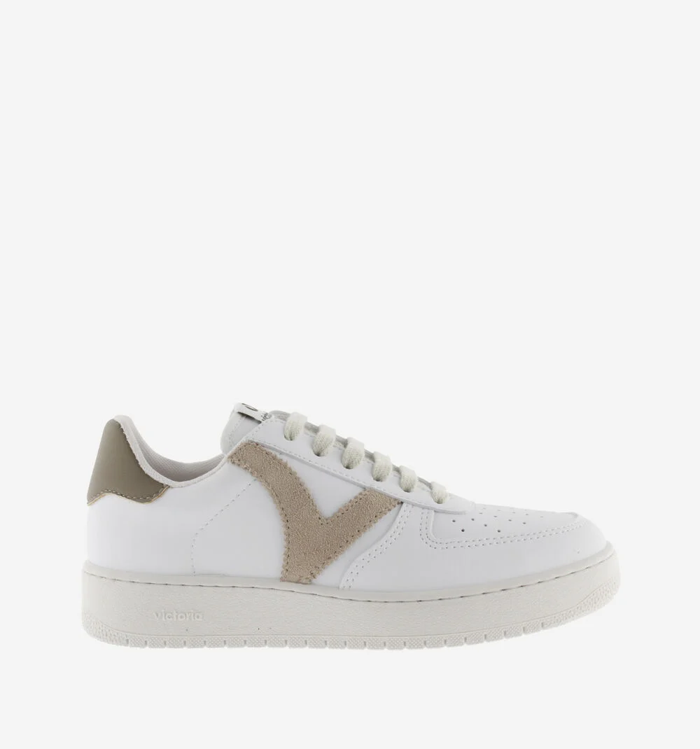 MADRID EFFET CUIR CONTRASTANT Baskets sport unisexe TAUPE