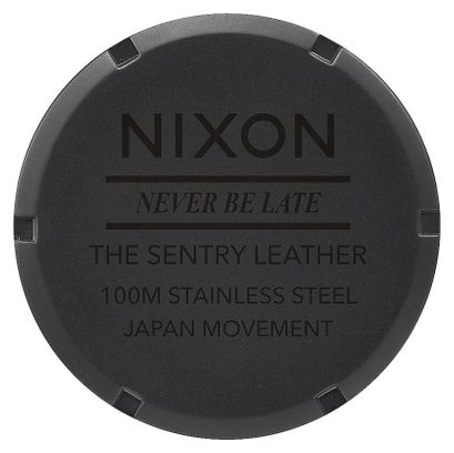 Montre Nixon Sentry Noir Matte / Or / Bracelet Cuir