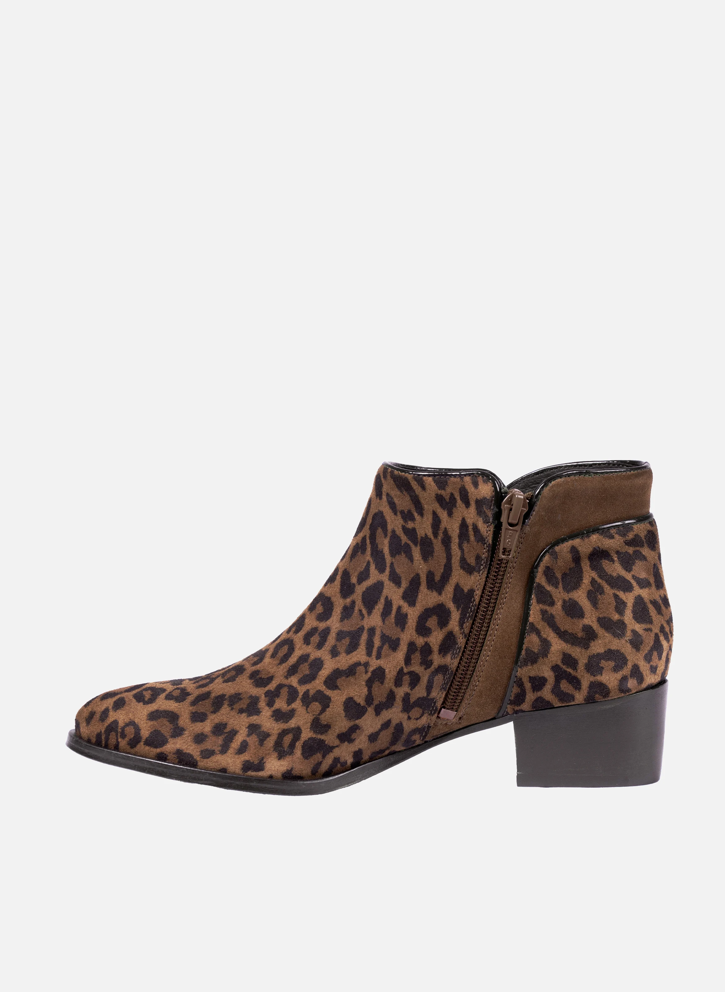 Bottines moyen talon cuir daim | Multicolore