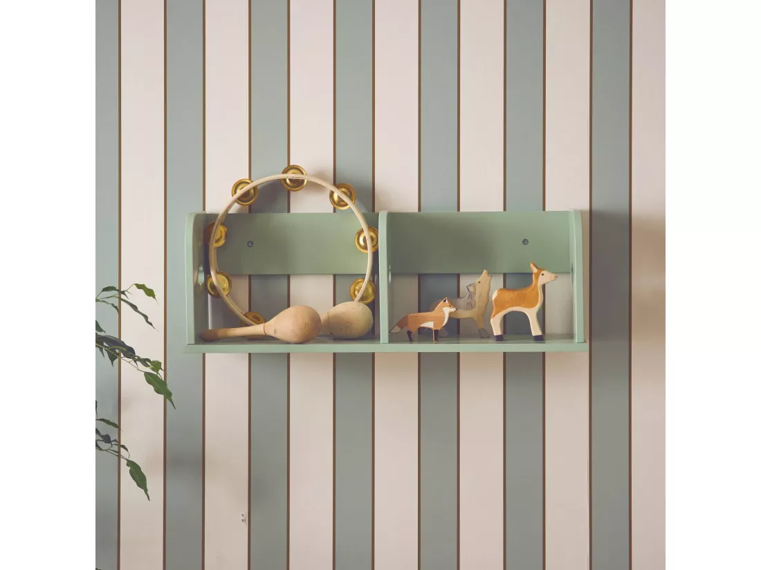 Étagère murale verte rangement chambre enfant 60cm