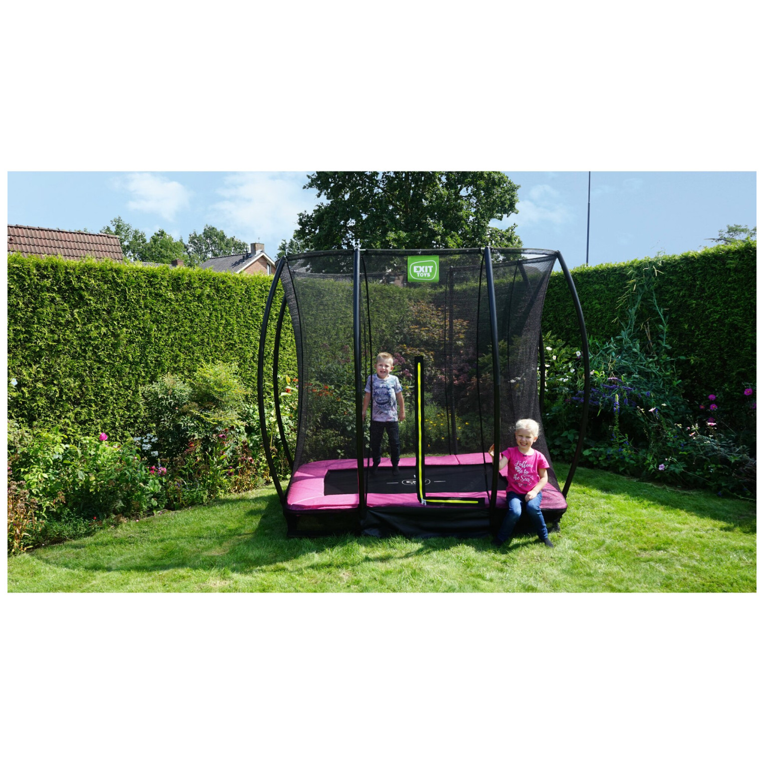 EXIT Silhouette inground trampoline 153x214cm met veiligheid