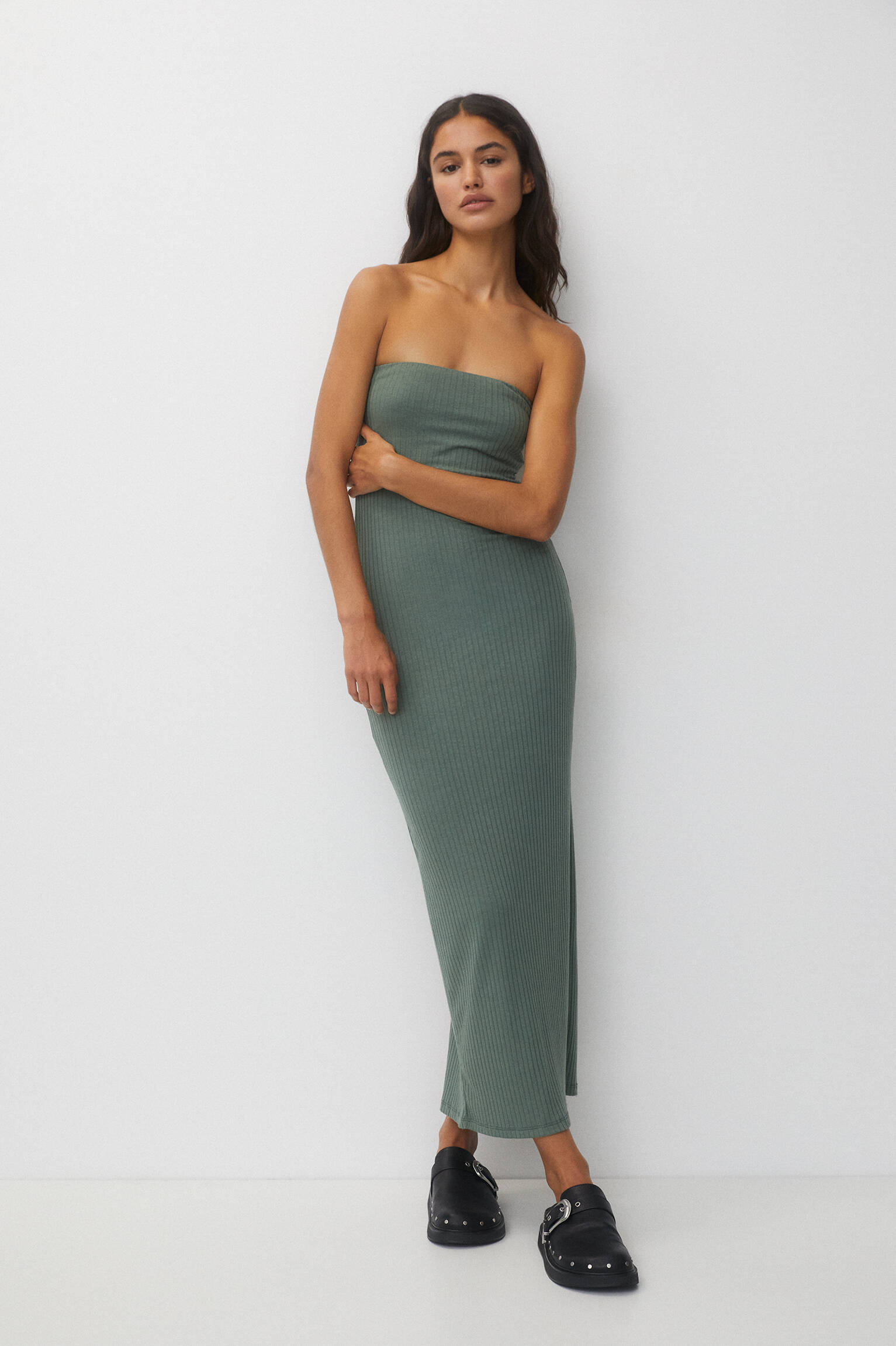 VESTIDO LONGO TOMARA - CÁQUI
