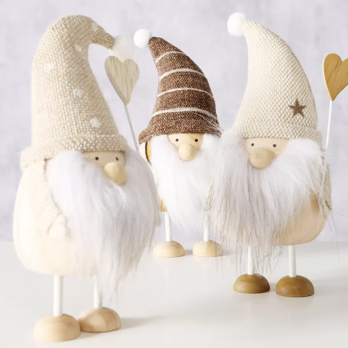 Weihnachtsmann Wichtel Lutti beige,weiss
