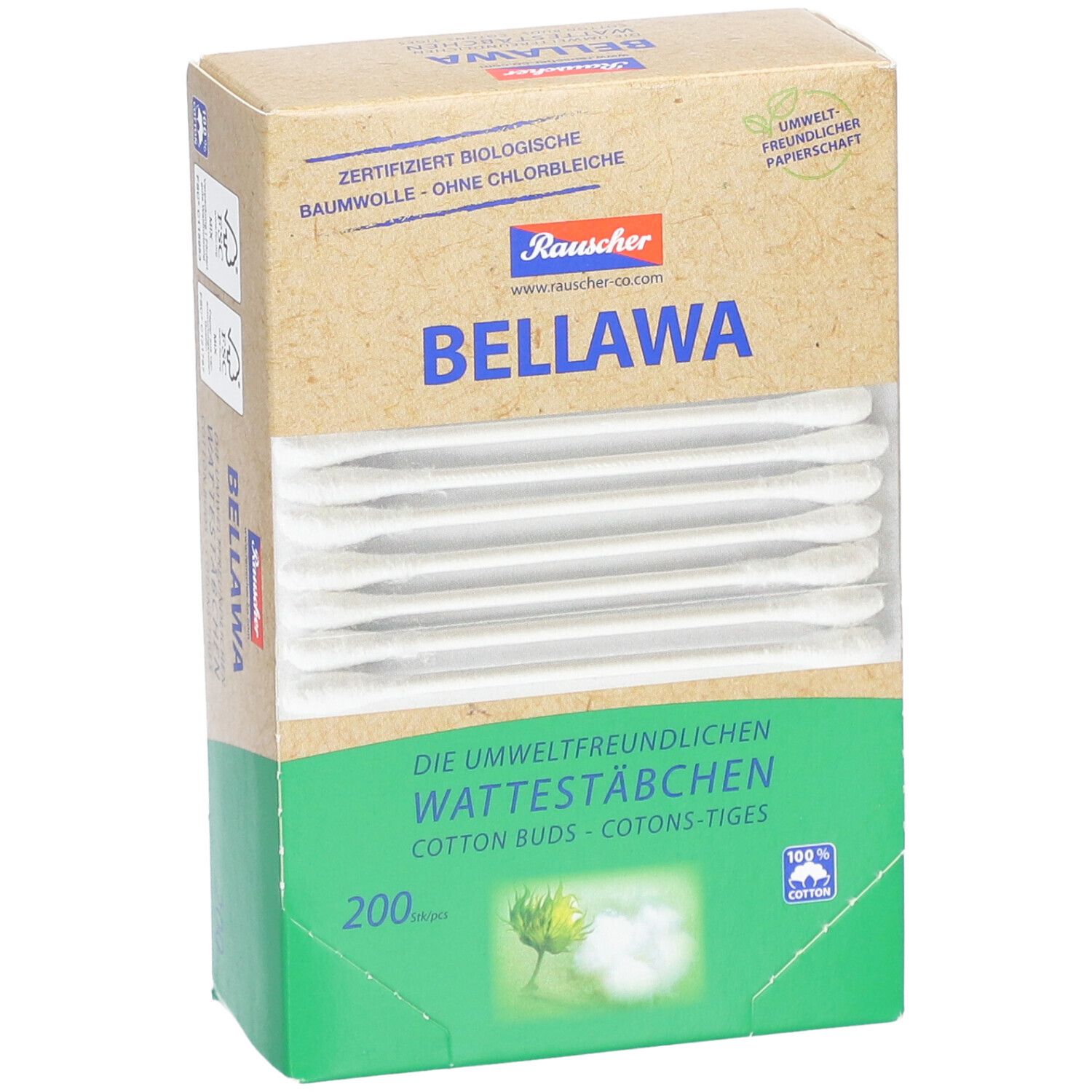 BELLAWA Natural Wattestäbchen