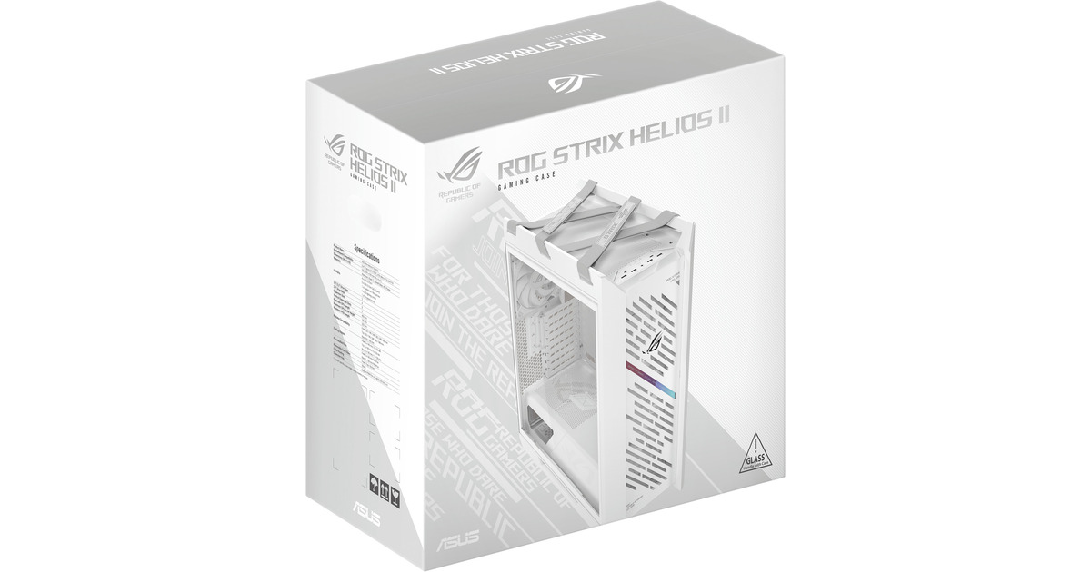 ASUSROG STRIX HELIOS II GX601S midi tower behuizing  (Wit | 4x USB-A | 2x USB-C | RGB | Tempered Glass)